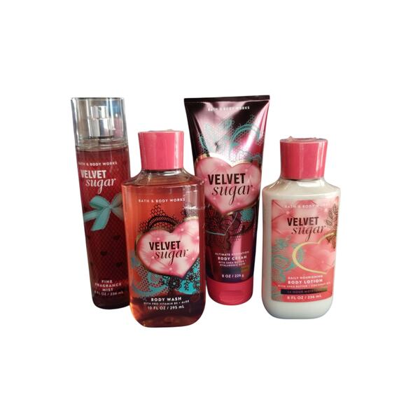 Bath and Body Works Women's 4pcs Set Velvet Sugar Plum Jasmine Musk Strawberry - Picture 4 of 5